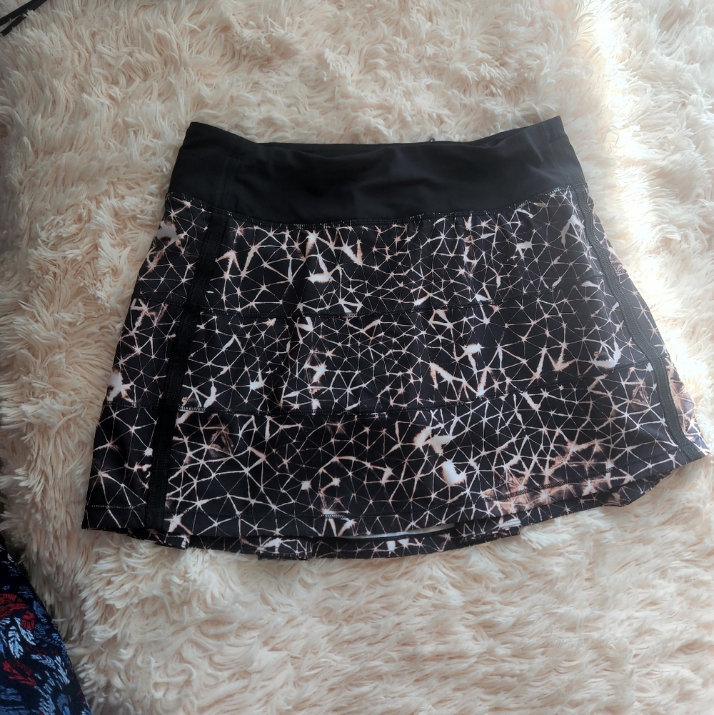 Lululemon Athletica Black and Pink Mini Skirt